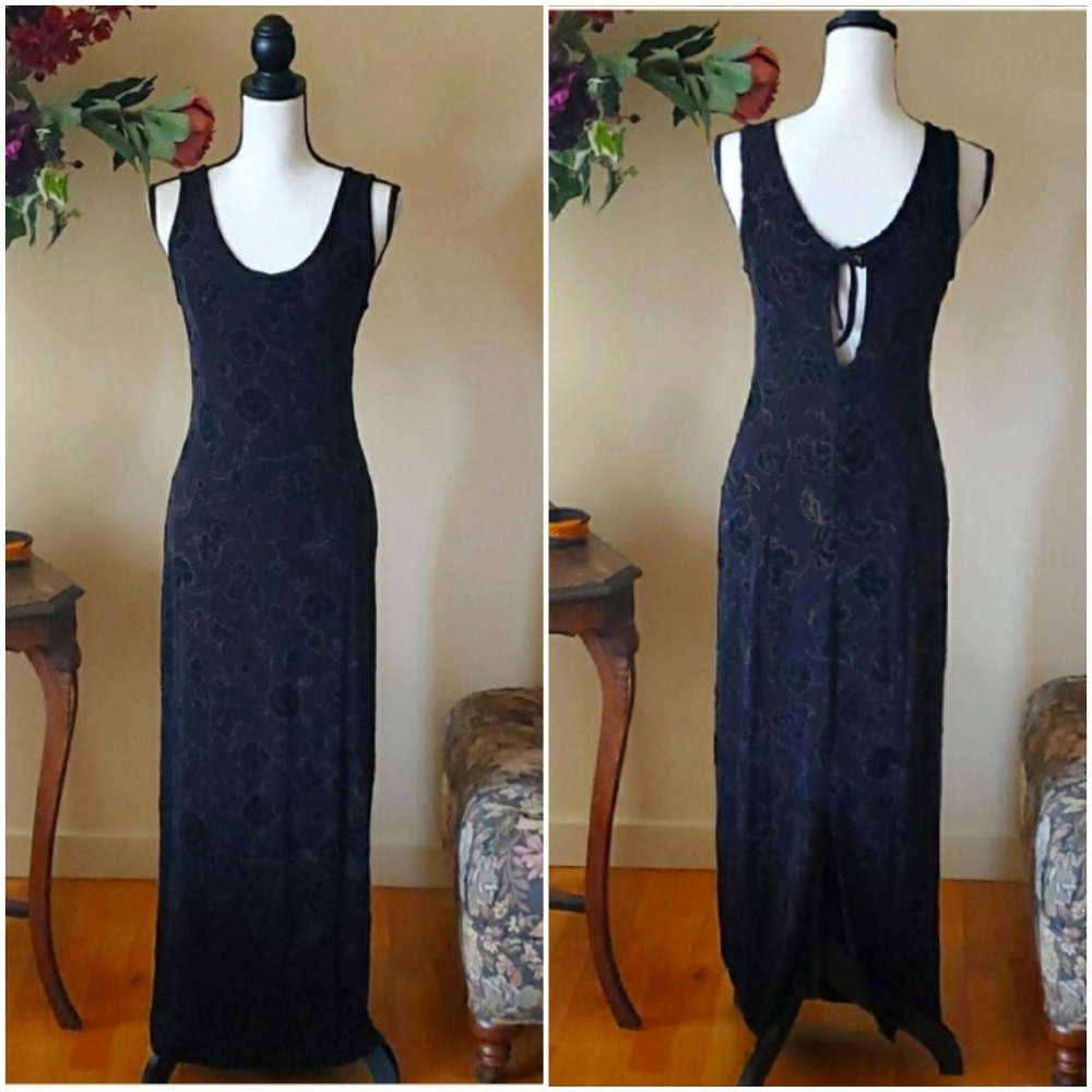 🥀VTG BENTLEY ARBUCKLE Blk Evening Long Maxi Dress Gown
